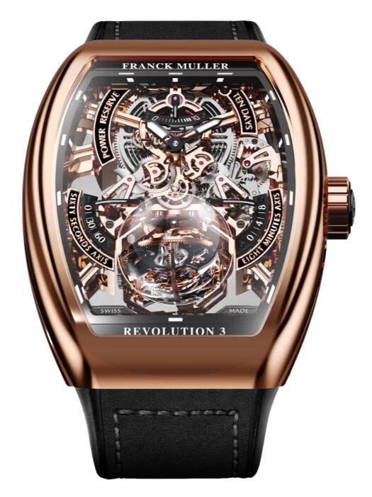 FRANCK MULLER Vanguard Revolution 3 Skeleton Rose Gold V50 REV 3 PR SQT (NR) Replica Watch